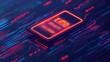 © Phichaphat - Futuristic Phone Glow Neon Lights Abstract Tech Background