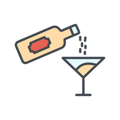 Sticker - Wine Pour Vector Icon