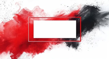 Canvas Print - HUD interface with red abstract frames for UI games.