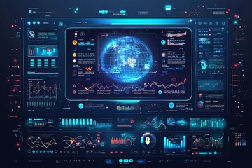 Aufkleber - Interface elements of hud games on a beautiful background