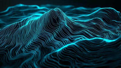 Aufkleber - A futuristic hud with a mountain landscape abstract background.