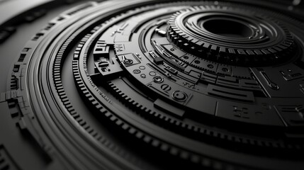 Poster - The abstract background of a sci-fi futuristic hud ui power podium is rendered in 3D.