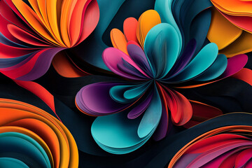 Canvas Print - Abstract Paper Flower.