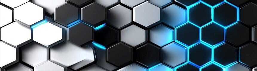 Aufkleber - An hexagon-shaped transparent background with a circle hud attached to a circuit line