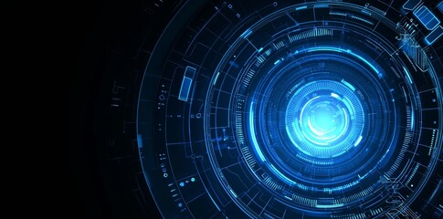 Aufkleber - An abstract holographic blue circle with a transparent background