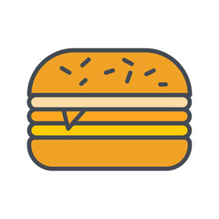 Sticker - Burger Vector Icon