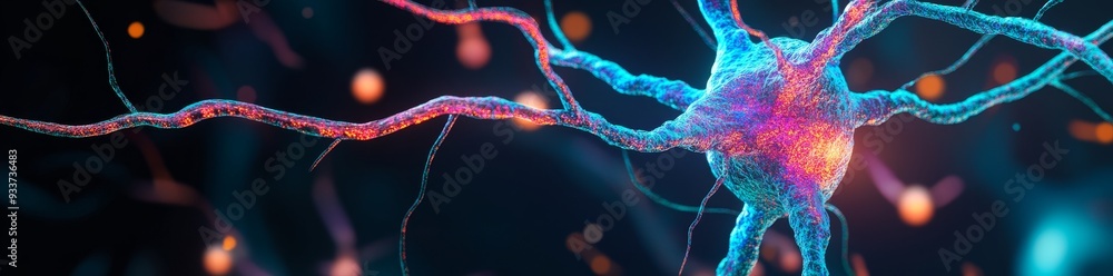 Ilustración de Stock The spinal cord's motor neurons under a light ...