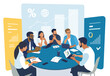 © bizvector - Strategy. Discussion. Teamwork. Business vector illustration.