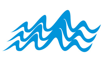 Sticker - blue ocean water wave vector art