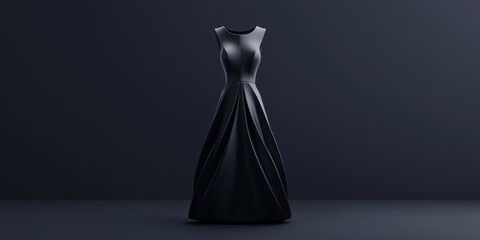 Elegant Minimalistic 3D-Rendered Stylish Dress Icon for Fashion Design Concepts