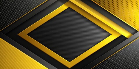 Wall Mural - Dynamic black and yellow abstract geometric background Macro, composition, detail, artistic, vibrant, geometric, yellow, black,abstract, art, design, contrast, shapes, lines, colorful