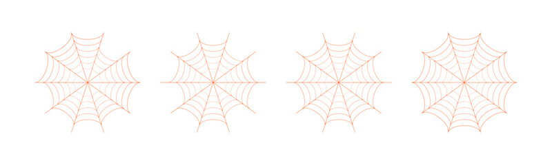 Wall Mural - spider web icon set in different shape orange color. outline set of spider vector icons. set of spid