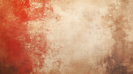 Wall Mural - A vintage grunge background featuring a textured gradient of cream, red, and black tones, perfect for creating an antique or rustic aesthetic.