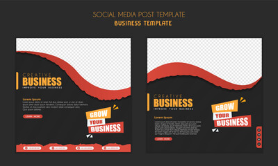 Wall Mural - Social media post template modern design, for business digital marketing online, banner and poster