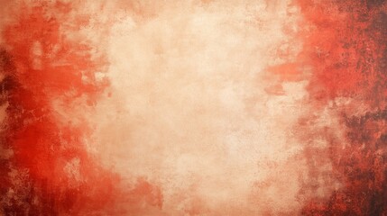 Wall Mural - A vintage grunge background featuring a textured gradient of cream, red, and black tones, perfect for creating an antique or rustic aesthetic.