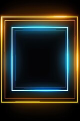 Wall Mural - neon light frame on black