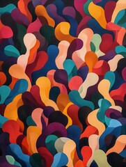 Poster - Abstract colorful wave pattern with vibrant hues and fluid shapes creating a dynamic and lively visual effect. Modern artistic design.