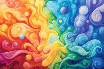 Poster - Colorful abstract artwork featuring swirling patterns and vibrant colors, creating a dynamic, energetic, and harmonious visual experience.