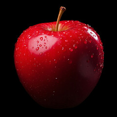 Wall Mural - Red Apple with Water Drops.