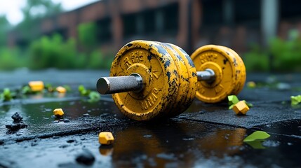 Forgotten Strength Desolate Gymnasium in a Post Apocalyptic Landscape