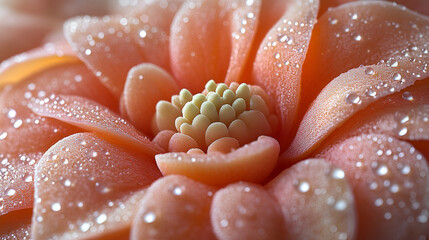 Canvas Print - Close-Up of a Dew-Covered Pink Flower - Perfect for Your Floral Designs