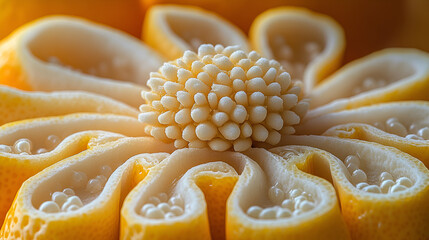 Wall Mural - Fresh yellow bell pepper close-up, perfect for your healthy recipe!