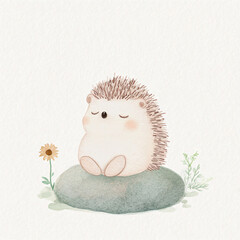 Poster - Cute Hedgehog Illustration.