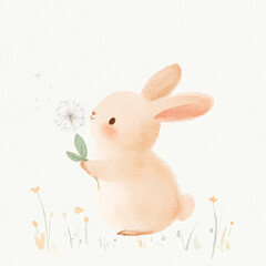 Sticker - Bunny with Dandelion.