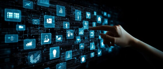 Leinwandbilder - The concept of automation, technology, and process systems for business