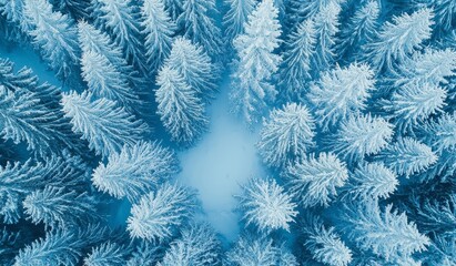 Poster - Winter forest aerial view.