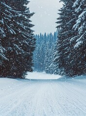 Aufkleber - An icy forest. A snow-covered landscape.