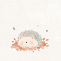 Poster - Cute Hedgehog in Fall.