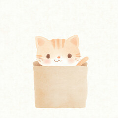 Canvas Print - Cute Cat in a Bag.