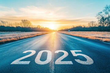 New year 2025 or unclear concept. The words 