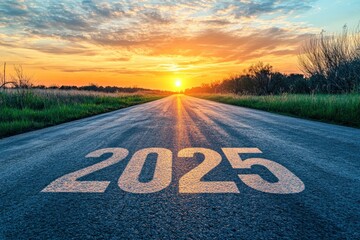 New year 2025 or unclear concept. The words 