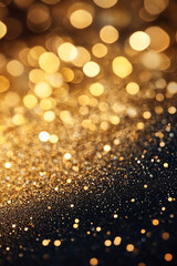 back ground abstract fantasy golden glitter and black de focused for posting and status generated by