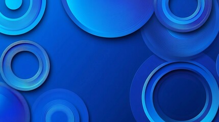 Wall Mural - An abstract circle background featuring blue gradient circular shapes. This minimalist geometric pattern offers a modern design, ideal for presentations, brochures, covers, wallpapers, websites