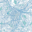 © Stef - Map of Sheffield in United Kingdom in blue. Contains layered vector with roads water, parks, etc.