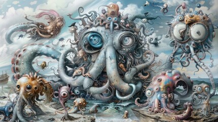 Surreal Octopus Collage.