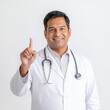 © Niks Ads - doctor showing one finger gesture.