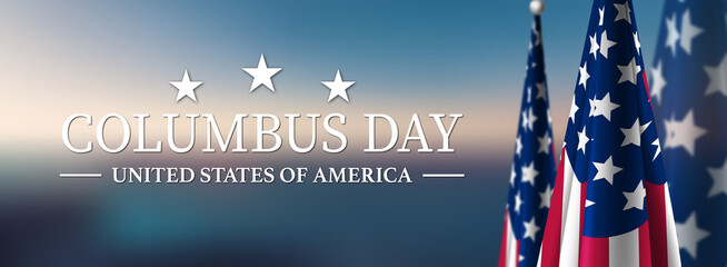 Wall Mural - Happy Columbus Day USA Flag Background