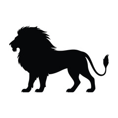 Canvas Print - Lion stance silhouette vector logo