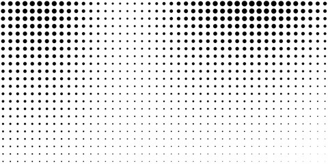 Wall Mural - Dotted gradient halftone background. Horizontal seamless dots pattern in pop art style modern dots gardient