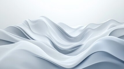 Wall Mural - Abstract White Wavy Surface with Subtle Shadows