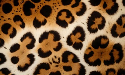 Wall Mural - Leopard print pattern , close-up view of the distinctive spotted fur texture of a leopard 