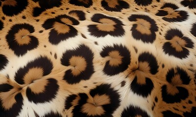 Wall Mural - Leopard print pattern , close-up view of the distinctive spotted fur texture of a leopard 