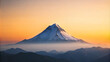 © thomas.png - Minimalist background featuring a majestic single mountain peak amidst a breathtaking gradient sky