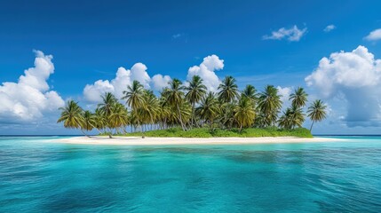 Poster - Pristine White Sands and Clear Blue Water Vista