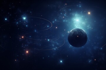 Wall Mural - A Cosmic Tapestry: A Planet in a Starry Galaxy