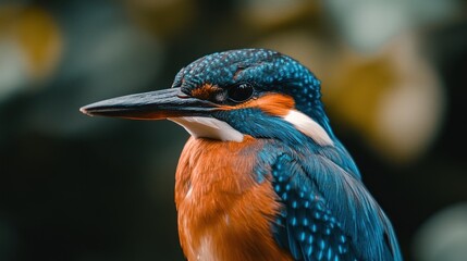 Sticker - Close-up of a Kingfisher with Vivid Blue and Orange Feathers